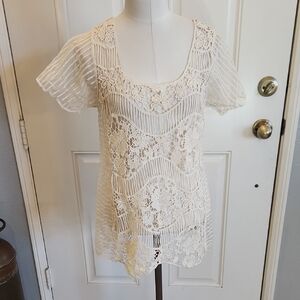 Elegant Cream Lace Women's Top